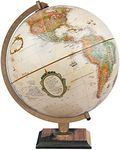 Replogle World Classic Globe, 12" Desktop World Globe For Home or Office Desk Decor, Raised Relief, Up-to-date Cartography, Made in the USA, Antique