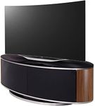 MDA Designs LUNA Beam Thru Remote Friendly up to 50" LCD/OLED/LED Gloss Black with Walnut Sides Luxury Oval TV Cabinet