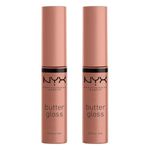 NYX Professional Makeup Butter Gloss, Non-Sticky Lip Gloss, Madeleine & Madeleine, Duo Pack