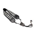 lightstar IRIN Embroidery Saxophone Neck Strap - (Comfort, Breathable, Metal Swivel Snap Hook) Sax Neck Strap for Alto Tenor, Black and White Embroidery, 19-24 inches