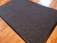 TrendMakers Extra Large Entrance Door Mat 120cm x 180cm Rubber Backed Non Slip - Grey/Black