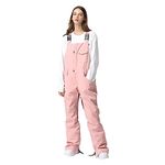 SEARIPE Winter Snow Bibs Overalls,Waterproof Snowboard Overalls Pant Adjustable Outdoor Ripstop Snowboard Pant for Women(K03,L-Pink,L)