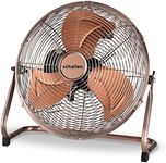 Schallen Copper Metal High Velocity Cold Air Circulator Adjustable Floor Fan with 3 Speed Settings (14")