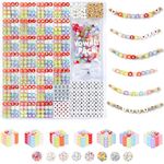 DoDoBeads Colorful Letter Beads Kit - 1650Pcs Acrylic 4x7mm Round Alphabet Beads A-Z with Spacer Beads, and Extra Vowels & Number Beads - Ideal for Bracelets, Necklaces, Friendship Bracelet Kits