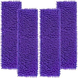 KEEPOW Pet System Microfiber Sweeping Pad for Mop, Replacement Pad for Floor Cleaner Dog & Hardwood Floors, 18 Inch Washable Cleaning & Dusting Pads, Attracts & Picks Up Pet Hair (4 Pack)