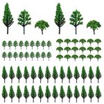 XEERUN 70pcs Mixed Model Trees, Landscape Model Diorama Trees Mixed, Railway Trees Natural Green 1.5-2.4 inch Model Trees Mixed Miniature Landscape Trees for DIY Train Railways Scenery Landscape