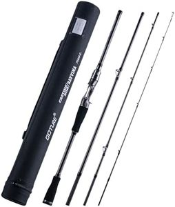 GOTURE Travel Fishing Rods 30T, 4 Piece Fishing Rod, Surf Casting/Spinning Rod,Ultralight Fishing Baitcasting Rod 6'6'' MH-C for Saltwater Trout, Bass, Walleye, Pike Gray