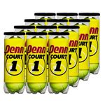 Penn Court 1 Tennis Balls for All Court Surfaces (Box of 12 Cans / 36 Balls)