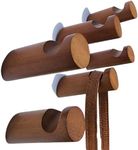 Eternal Nature Bamboo Wood Wall Hooks 6 Pack - Handmade Rustic Wall Hooks for Hanging - Heavy Duty Wooden Wall Hooks- Decorative Wall Hooks Hanger Peg Set for Hanging Coat Hat Cap Bag Backpack