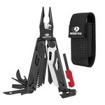 MOSSY OAK Multitool, 19-in-1 Stainless Steel Multi Tool Pliers, Survival Tools with Fire Starter, Window Breaker, Whistler, Self-Locking EDC Gear with Sheath for Outdoor, Survival, Camping, Hiking