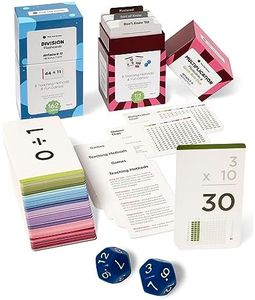 Think Tank Scholar 335 Multiplication & Division Flash Cards - 2 Math Dice (Award Winning) All Facts 0-12 Answer on Back, for Kids in 2ND, 3RD, 4TH, 5TH, 6TH Grade Class or Homeschool - Games & Charts