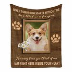 Dog Memorial Gifts Personalized, in Loving Memory of Loss Dog Custom Blanket with Dog Pictures and Name, Pet Sympathy Remembrance Gift for a Grieving Pet Owner 40 x 50 Inches