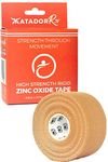 Zinc Oxide High Strength Rigid Tape Bandage 3.8cm X 13.7m Wide Elastoplast Tape 100% Rayon Sticky Elasticated Fabric For Strapping Joints Such As Wrists, Finger, Foot, Toes Etc (light Brown/tan)