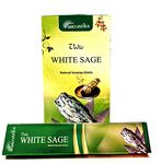 ARO VATIKA Vedic White Sage Natural Masala 144 Incense Sticks in Pack of 12 | Hand Rolled in India | Best for Prayer, Meditation, Relaxation, Reiki | Burn Time- Approx 50 mins