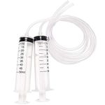 2 Pack 50 ML Syringe for Nutrient Measuring 100cm Tube