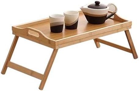 Clevinger Bamboo Bed Breakfast Tray with Foldable Legs & Handles, Used As Laptop Computer Desk Snack Table, TV Table, Snack Tray for Kids, Couples, Sofa, Eating, Working (1 Pack)