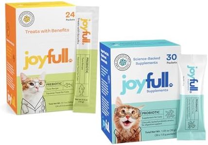 JoyFull Cat Gut Health Bundle: Daily Probiotics (30 Pkts) & Wild-Caught Tuna Squeeze Treats (24 Tubes) – Complete Prebiotic & Probiotic Digestive Support, Diarrhea Relief & Immune Boost