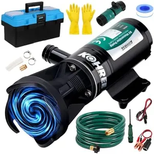 Kohree RV Macerator Pump 12V, 12GPM Quick-Release Self-Priming Macerator Pump for RV, RV Waste Pump Kit with Hose Fittings, RV Black Water Hose, Storage Box, RV Accessories for Camper