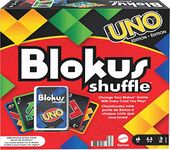 Mattel Games Blokus Shuffle UNO Edition Strategy Board Game, Family Game with Colorful Pieces and UNO-Themed Action Cards