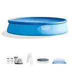 INTEX 26175EH Easy Set 18 Feet x 48 Inch Inflatable Puncture Resistant Above Ground Swimming Pool | Cartridge Filter Pump, Ladder, Ground Cloth and Pool Cover Included