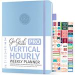 GoGirl Planner PRO Schedule - Undated Planner with Hourly Time Slots, Monthly, Weekly & Daily Organizer, Appointment Book for time Management, 7"x10" Hardcover, Lasts 1 Year - Periwinkle