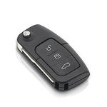 HooRLZ FORD Key Fob Replacement For FORD Focus Fiesta MK7 C-Max S-Max Kuga KA Mondeo MK4 Galaxy Connect Ecosport, Remote Car Key Cover Case 3 Button, FORD Fiesta Key Case, FORD Focus Key Fob