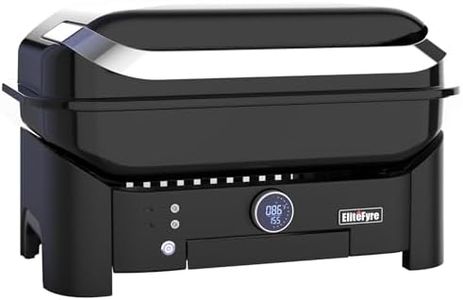 EliteFyre Volteq Outdoor Electric Grill, Smart Heat Control Compact BBQ Grill for Deck, Patio and Apartment Balcony - 6 in 1 Cooking Versatility