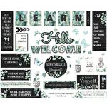 50PCS Modern Farmhouse Bulletin Board Decor, Inspirational Wall Decorative Sign Positive Saying Posters Growth Mindset Accents Set for Middle High School Classroom Home Teachers Parents Students