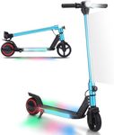 BIIST Blue 6.5 Inch Electric Scooter for Kids, with Front LED Lights and Multicolor Shining Lights on pad; Lightweight Foldable Kids Electric Scooter with 150W Motor, UL2272 Certified