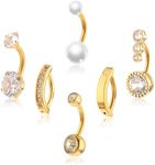Yolev 6 Pcs Belly Button Bars Dangl