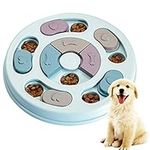 Interactive Dog Food Puzzle Toy Treat Dispensing Dogs Slow Feeder Increase Iq Pet Training Games Supplies Smart Toys Improve Bite Resistant Anti Slip Suitable Young Pets Eating Bowl Prevent Too Fast (Blue)