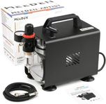 MEEDEN Airbrush Compressor for Model Painting - 1/5 HP Auto-Stop Single-Piston Compressor with Regulator Water Trap Holder, 1.8m Air Hose