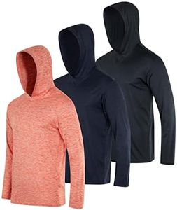 3 Pack: Men’s Big and Tall Quick Dry Fit Wicking Long Sleeve Fishing Active Athletic Hoodie Hooded T Shirt Workout Running Fitness Gym Sports Casual Sweatshirt UPF 50 Outdoor Hiking- Set 10, 5X