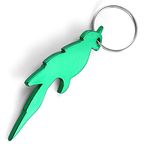 Komonee Parrot Green Bottle Opener Key Chain Metal Wildlife Bird Key Ring Novelty Animal Keychain Keyring
