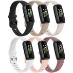 6 Pack Bands Compatible with Fitbit Inspire 3 Bands for Women Men, Sport Silicone Adjustable Replacement Straps for Fitbit Inspire 3 Fitness Tracke (6 Pack B)