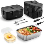 STN Electric Lunch Box for Adults 2L Heated Lunch Boxes for 12/24/110V with 10L Insulated Bags,Big Cutlery Set for 12v 24v 110v (2L)