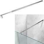 Shower Door Wall-to-Glass Support Bar, Adjustable Length 27 3/5"-47 1/5"(700mm-1200mm), Fix 5/16"(8mm) to 3/8"(10mm) Thick Glass Panel, Polished Chrome