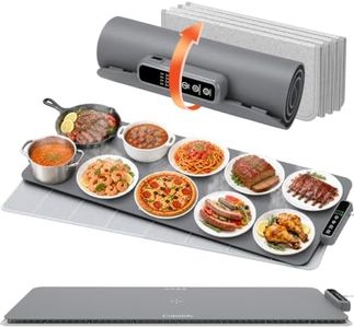 Colorlife Warming Mat for Food - Electric Warming Tray with Heat-Insulation Pad, 4-Level Temperature Settings & Hours Timer, Full Surface Stable Heating, Food Warmer for Kitchen Parties Buffet (Grey)