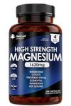 Magnesium Supplements 1620mg - 240 Fill - Magnesium Citrate Capsules - (500mg Elemental Vegan Magnesium) Not Magnesium Tablets High Absorption, Bones Muscle & Sleep Support - Made in The UK