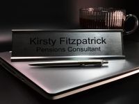 Badgemaster Custom Personalised Durable Modern Office Home Desk Name Plaque Gold/Silver/Black