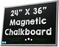 24 x 36 Magnetic Chalkboard Blackboard - Large Hanging Framed Wall Chalk Board w/Wooden Frame - Rustic 2x3 Wall Black Board to Use at Home and Office - Includes Magnets (Dusty Blue)…