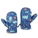 TAGVO Winter Waterproof Kids Gloves, Windproof Baby Boys Girls Gloves, Baby Fish Mittens For Outdoor Sports Ski Skating