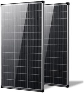400W Solar Panel, N-Type 16BB 12V 2-Pack Bifacial 200 Watt Solar Panel with 25% High Efficiency, IP68 Waterproof, for RV Van Marine,Rooftop Cabin & Off-Grid Power Systems (200 W 2-Pack Solar Panel)