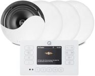 Q Acoustics E120 White - Bluetooth Ceiling Speaker System with Touch Panel Wall Amplifier and DAB+ Digital Radio - 4 x NCSS5