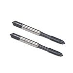 sourcing map M5 x 0.8 Spiral Point Threading Tap, H2 Tolerance High Speed Steel TICN Coated, Round Shank with Square End, Metric Screw Taps Tapping Bit for Machinist Thread Repair, 2pcs