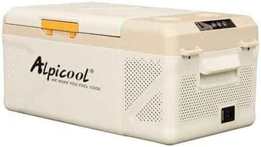 Alpicool KM15 Portable Freezer, 12 Volt Car Refrigerator, 17 Quart (15.9 Liter) Fast Cooling Fridge, 12/24V DC and 100-240V AC for Outdoor, Camping, RV, Truck