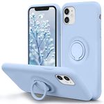 MOCCA for iPhone 11 Case with Ring Kickstand | Super Soft Microfiber Lining | Anti-Scratch Liquid Silicone Shock-Absorbing Case for iPhone 11 - Light Blue