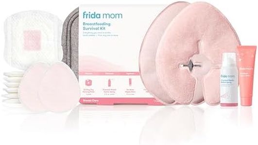 Frida Mom Breastfeeding Survival Kit for Nursing Moms, Reusable Hot+Cold Breast Relief Packs, Hydrogel Nipple Pads, Cracked Nipple Saline Spray, Nipple Balm, Nursing Pads, 13 Piece Gift Set