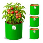 ORGANIC BAZAR 12x12 Grow Bags for Terrace Gardening, Premium HDPE Green-Orange Planters for Vegetables Plants (Pack of 4)
