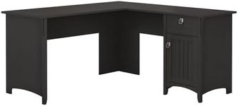 Modern Home Office Furniture, 1.5m L-Shaped Desk with Storage Draw, Vintage Black